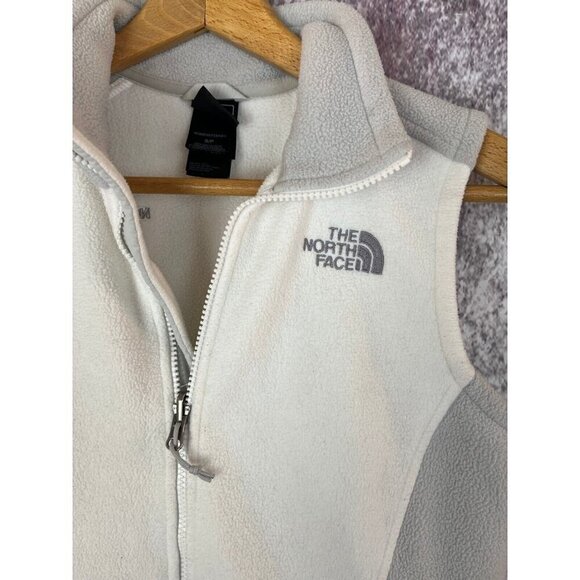 The North Face Vest Women’s S White Grey Zip-Up Fleece Jacket Gorpcore Casual - Picture 2 of 15